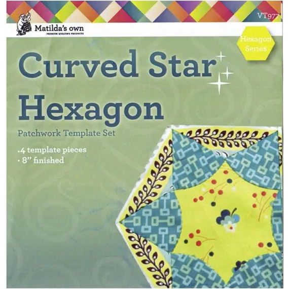 Curved Star Hexagon Patchwork Template - Meredithe Clark