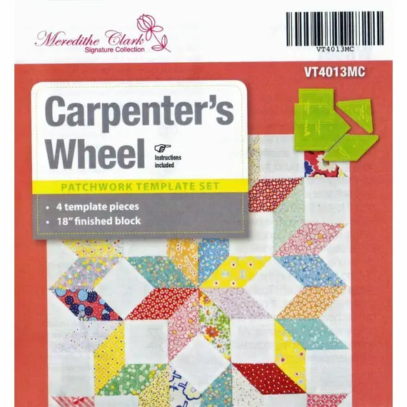 Carpenters Wheel 18" Patchwork Template Meredithe Clark Signature Collection