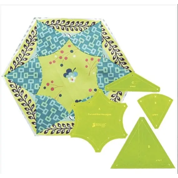 Curved Star Hexagon Patchwork Template - Meredithe Clark