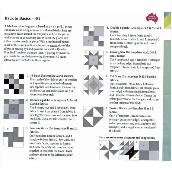 Back To Basics 4G Patchwork Template Set - Meredithe Clark