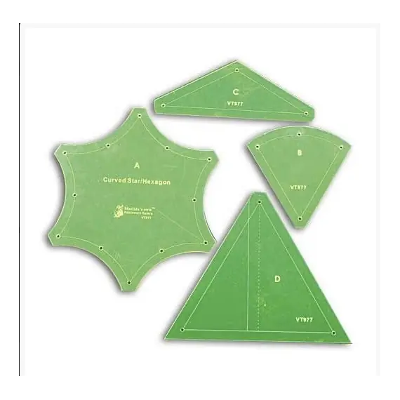 Curved Star Hexagon Patchwork Template - Meredithe Clark