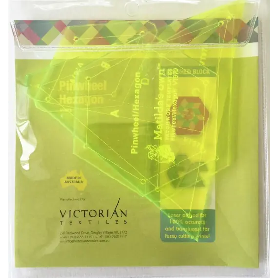 Pinwheel Hexagon Patchwork Template - Meredithe Clark