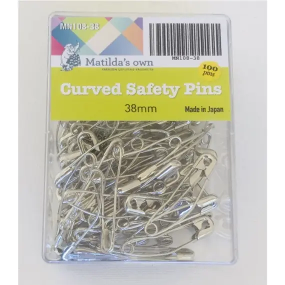 Safety Curved Basting Pins - 38mm x 100 Matilda's Own