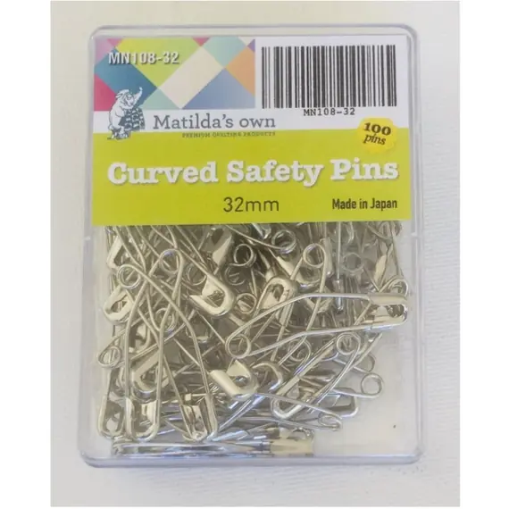 Safety Curved Basting Pins - 32mm x 100 Matilda's Own