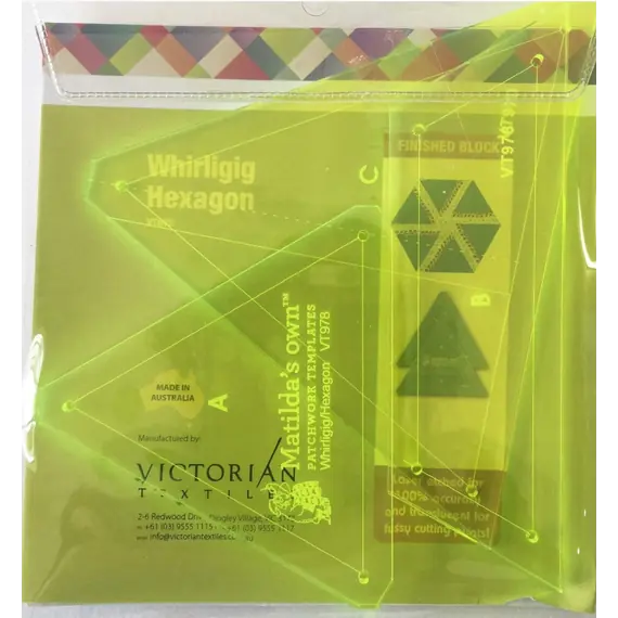 Whirligig Hexagon Patchwork Template - Meredithe Clark