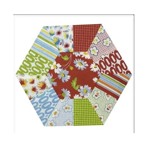 Hexagon Slices Patchwork Template - Meredithe Clarke Collection