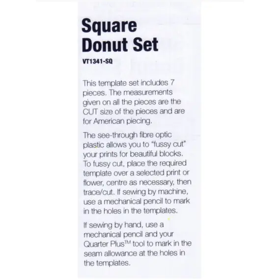 Square Donut Patchwork Template Set Matilda's Own