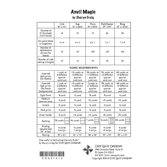 Anvil Magic Pattern by Cozy Quilt Designs