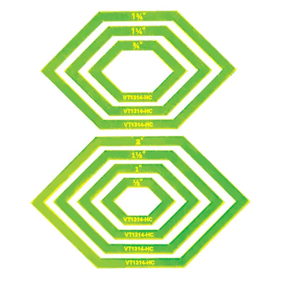 Lozenge (Elongated Hexagon) Donut Patchwork Template Set