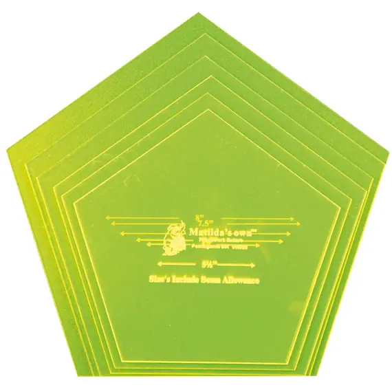 Pentagon Set Large Patchwork Template Matilda's Own