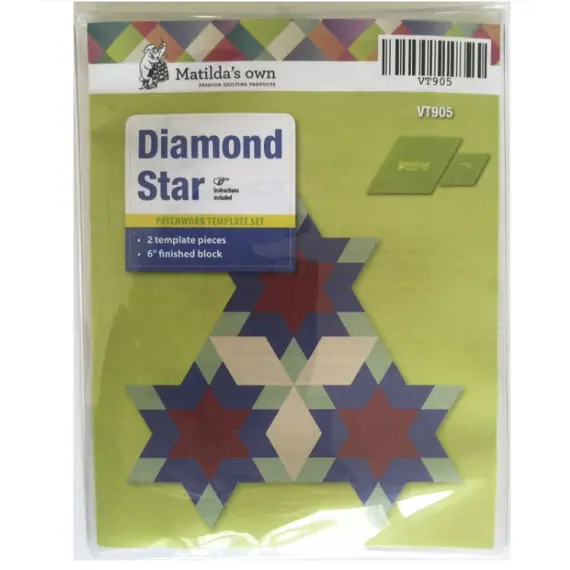 Diamond Star Patchwork Template - Matilda's Own