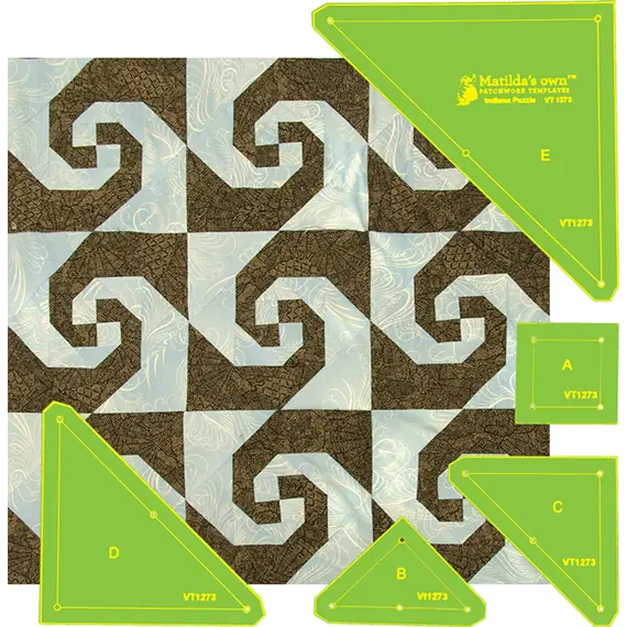 Indiana (Snail Trial) Patchwork Template Set Matilda's Own