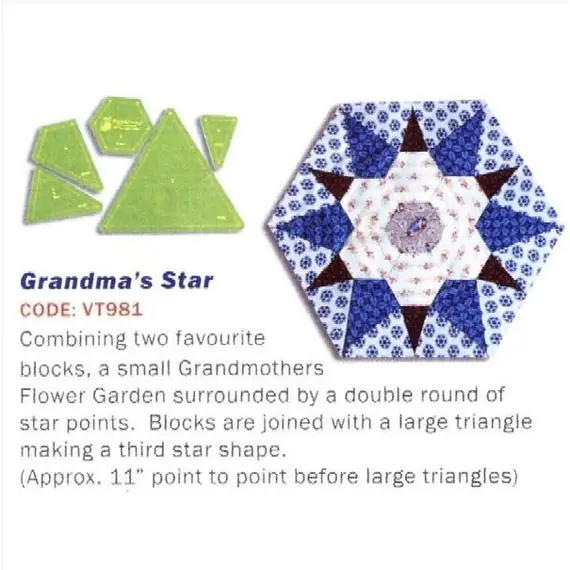 Grandma's Star Patchwork Template Matilda's Own