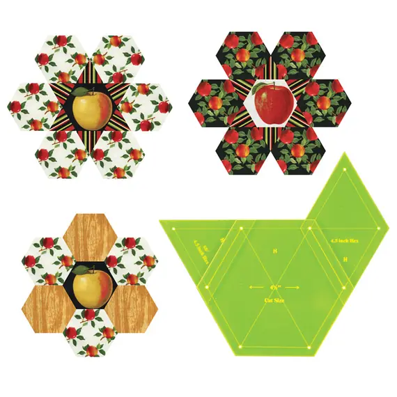 Grandma's Flower Garden Hexagon 2.5 Inch Patchwork Template Matilda's Own