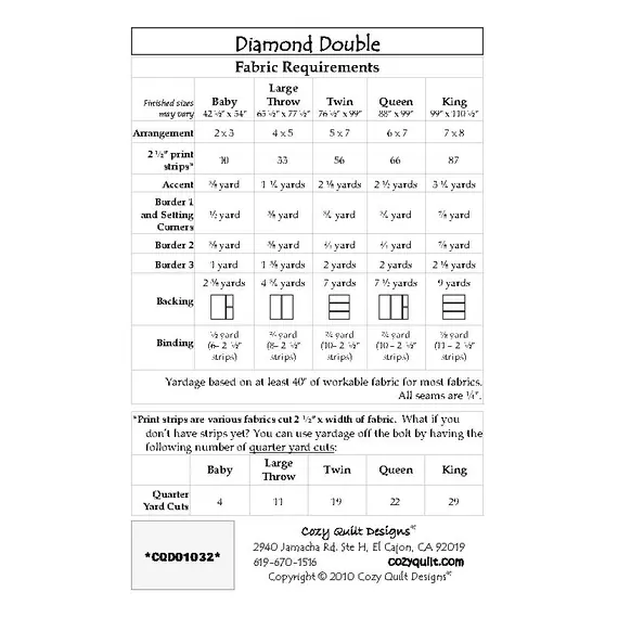 Diamond Double Pattern by Cozy Quilt Designs