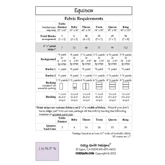 Equinox Pattern by Cozy Quilt Designs