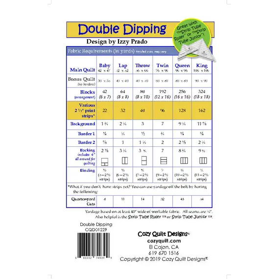 Double Dipping Pattern by Cozy Quilt Designs - See Video