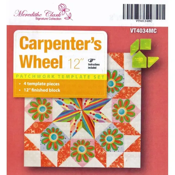 Carpenters Wheel 12" Patchwork Template Meredithe Clark Signature Collection
