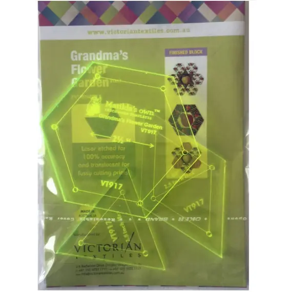 Grandma's Flower Garden Hexagon 3 Inch Patchwork Template Matilda's Own