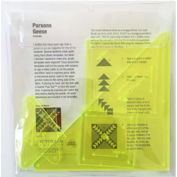 Parsons Geese Patchwork Template Meredithe Clark Signature Collection