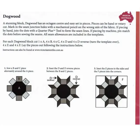 Dogwood Patchwork Template - Meredithe Clarke Signature Collection