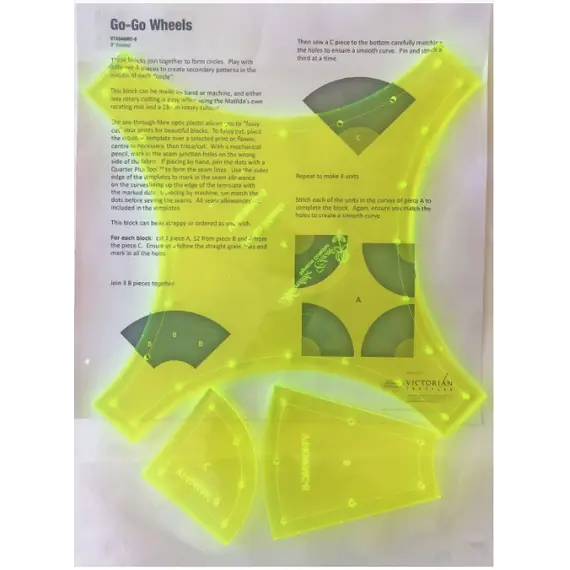 Go Go Wheels 8 Inch Patchwork Template Meredithe Clark Signature Collection