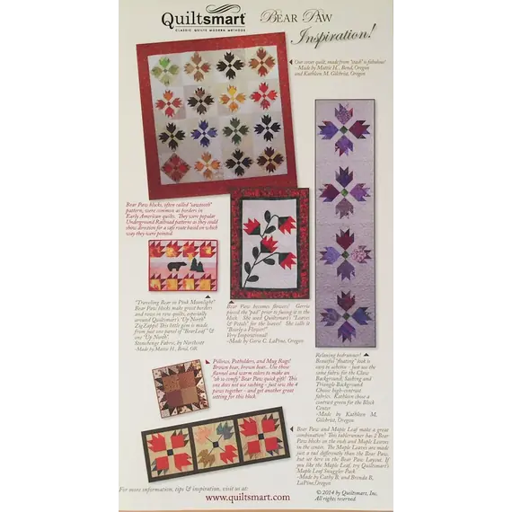 Bear Paw - Classic Pack by Quiltsmart - Printed Interfacing Pattern - SEE VIDEO