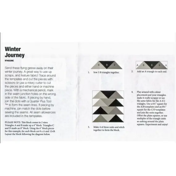 Winter Journey Patchwork Template Meredithe Clark Signature Collection