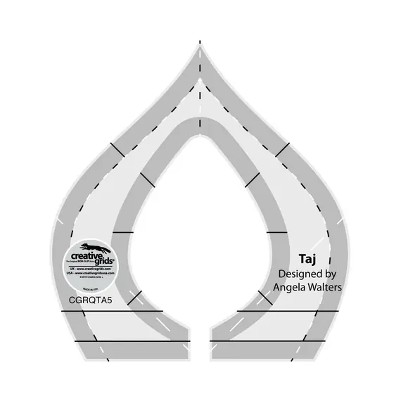 Taj Creative Grids Non-Slip Free Motion Quilting Tool / Ruler SEE VIDEO
