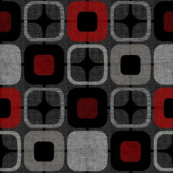 Black and Red Squares - W108in 2.75mtr Quilt Backing Fabric 100% Cotton