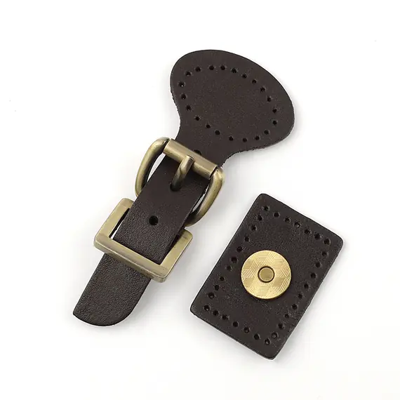 Genuine Leather 2 Piece Magnetic Bag Closure Clasp Multiple Colours Available