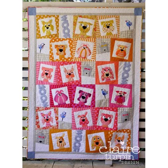 Dogface Applique Quilt Pattern by Claire Turpin Optional Template