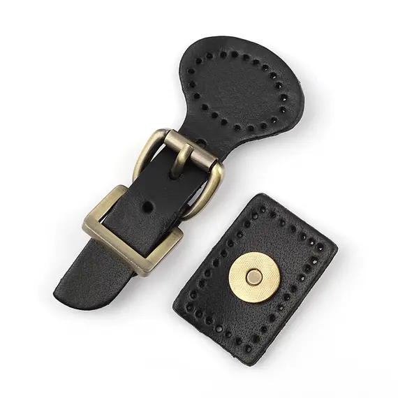 Genuine Leather 2 Piece Magnetic Bag Closure Clasp Multiple Colours Available