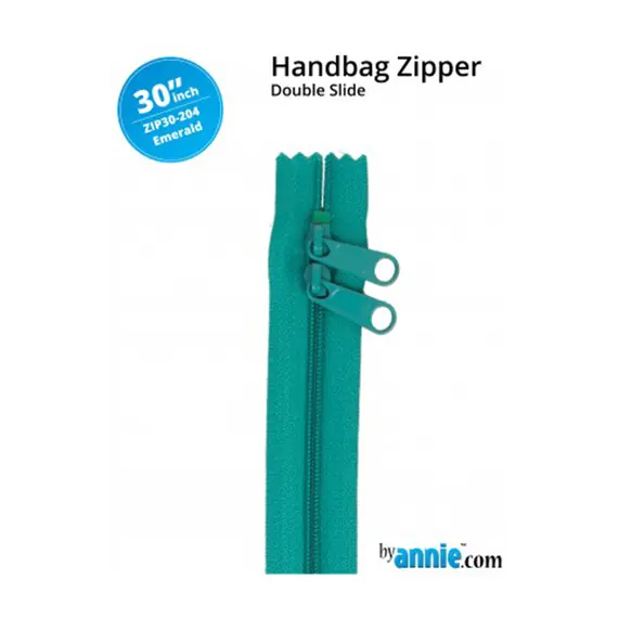 By Annie 30 Inch Handbag Zipper Emerald Green - See Video