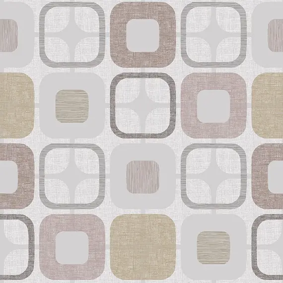 Tan and Light Grey Squares - W108in 2.75mtr Quilt Backing Fabric 100% Cotton