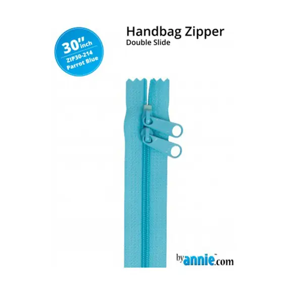 By Annie 30 Inch Handbag Zipper Parrot Blue - See Video
