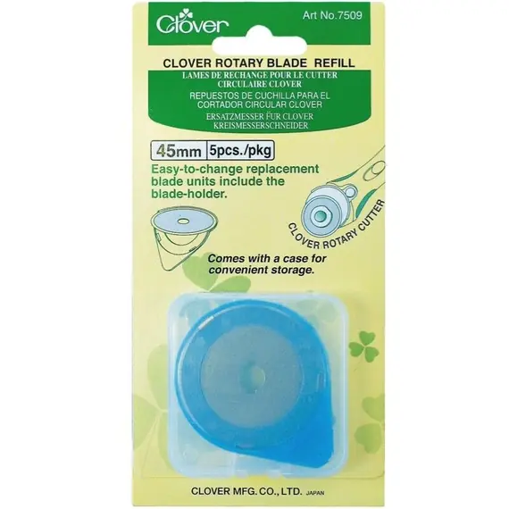 Clover 45mm Blades for Rotary Cutter 5 Pieces