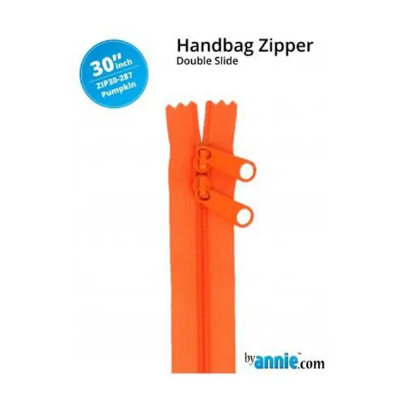 By Annie 30 Inch Handbag Zipper Pumpkin - See Video