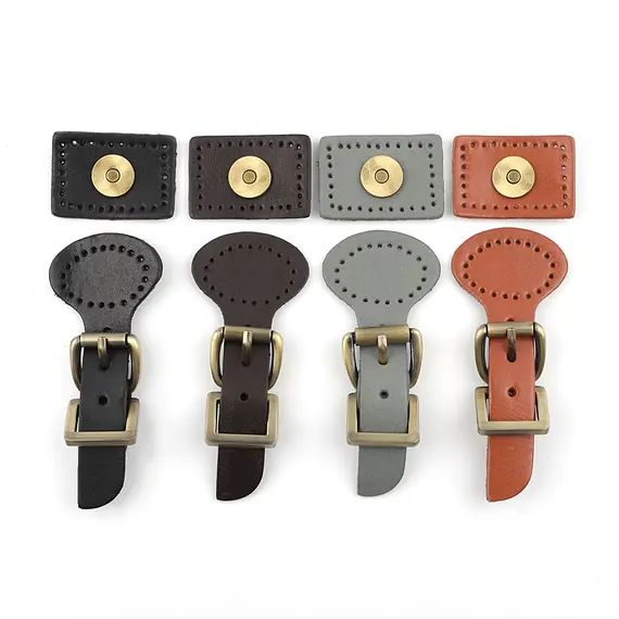 Genuine Leather 2 Piece Magnetic Bag Closure Clasp Multiple Colours Available