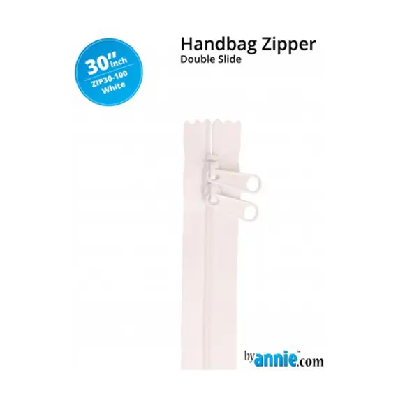 By Annie 30 Inch Handbag Zipper White See Video
