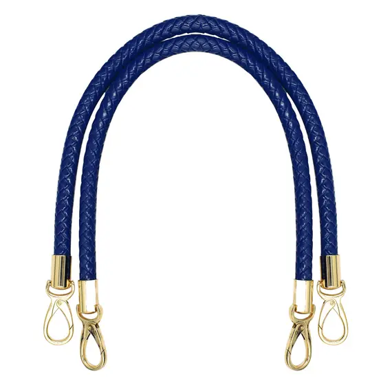 Round PU Leather Braided Bag Handles 60 cms Royal Blue