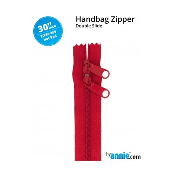 By Annie 30 Inch Handbag Zipper Hot Red - See Video