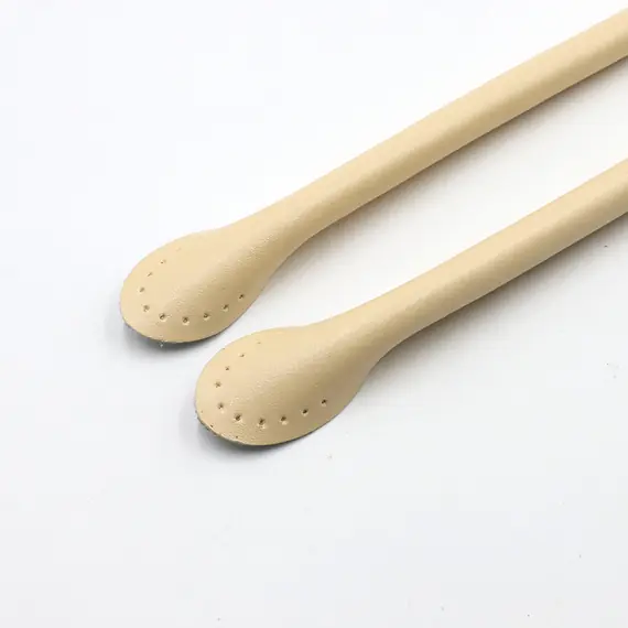 Genuine Leather Round Strap Ear Tab 50 cms Beige