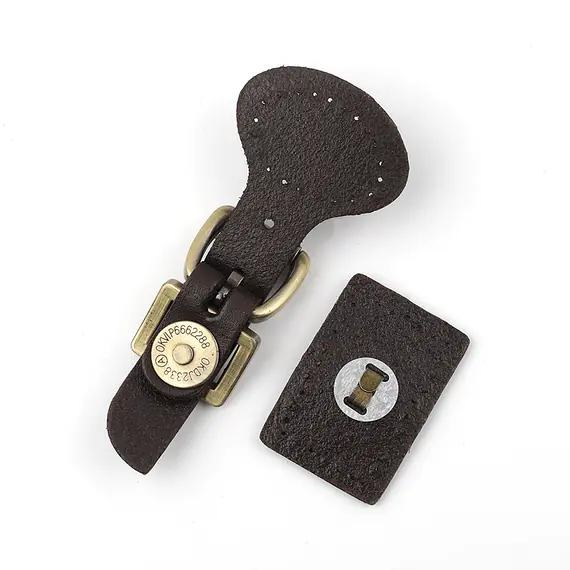 Genuine Leather 2 Piece Magnetic Bag Closure Clasp Multiple Colours Available