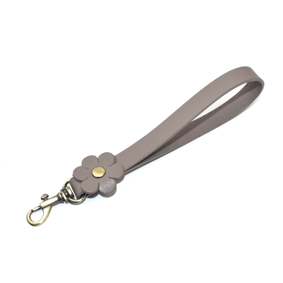 Genuine Leather Bag Flower Wrist Strap