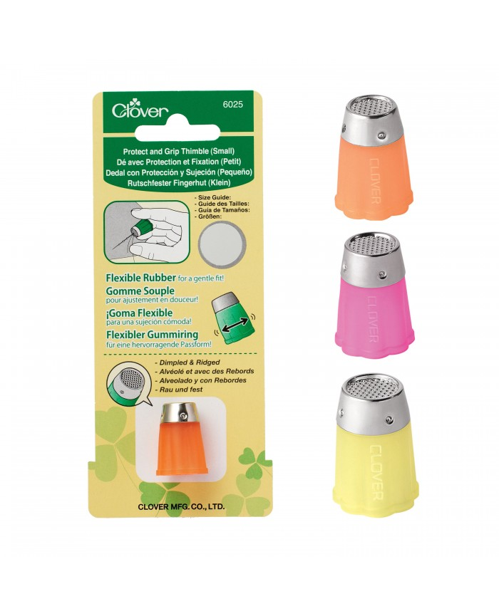 Clover Fingerhut Klein – Aus Flexiblem Gummi Mit Genoppter Metallspitze, Für Handnähen