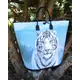 Happy Hauler Bag Pattern AT640 by Aunties Two - Completed bag featuring a tigert