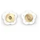Genuine Leather Flower Magnetic Clasps x 1 Set - White