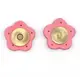 Genuine Leather Flower Magnetic Clasps x 1 Set - Pink