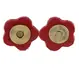 Genuine Leather Flower Magnetic Clasps x 1 Set - Red